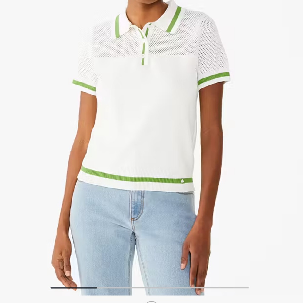 Kate Spade Pointelle Polo Sweater